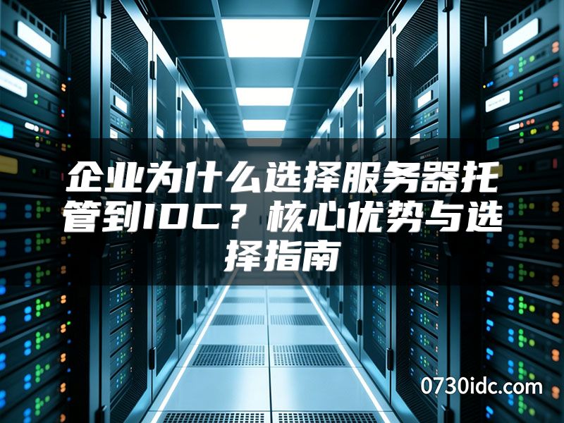 企业为什么选择服务器托管到IDC？核心优势与选择指南