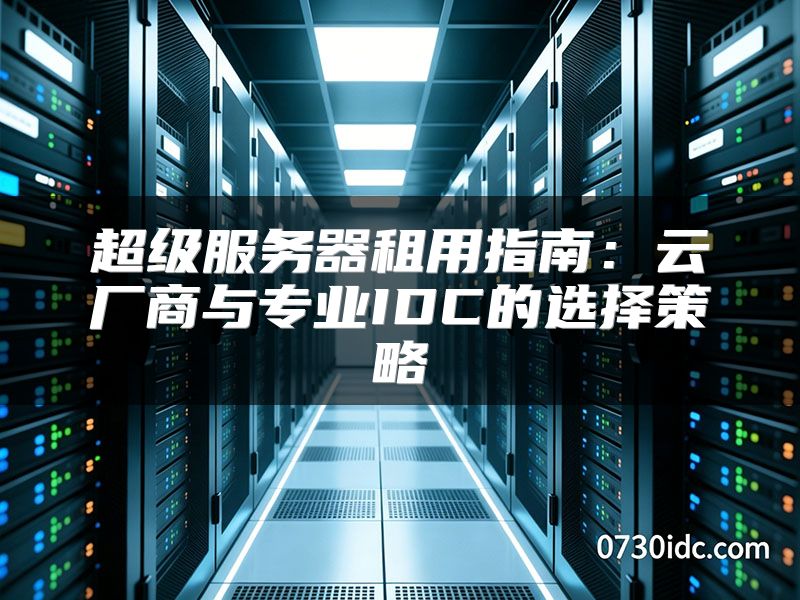 超级服务器租用指南：云厂商与专业IDC的选择策略