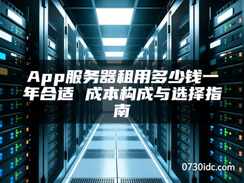 App服务器租用多少钱一年合适 成本构成与选择指南