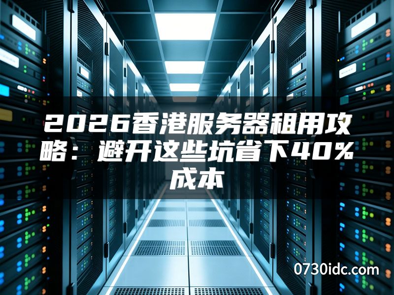 2026香港服务器租用攻略：避开这些坑省下40%成本