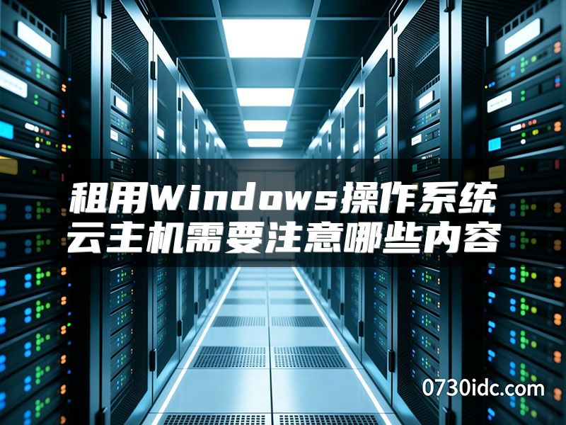 租用Windows操作系统云主机需要注意哪些内容