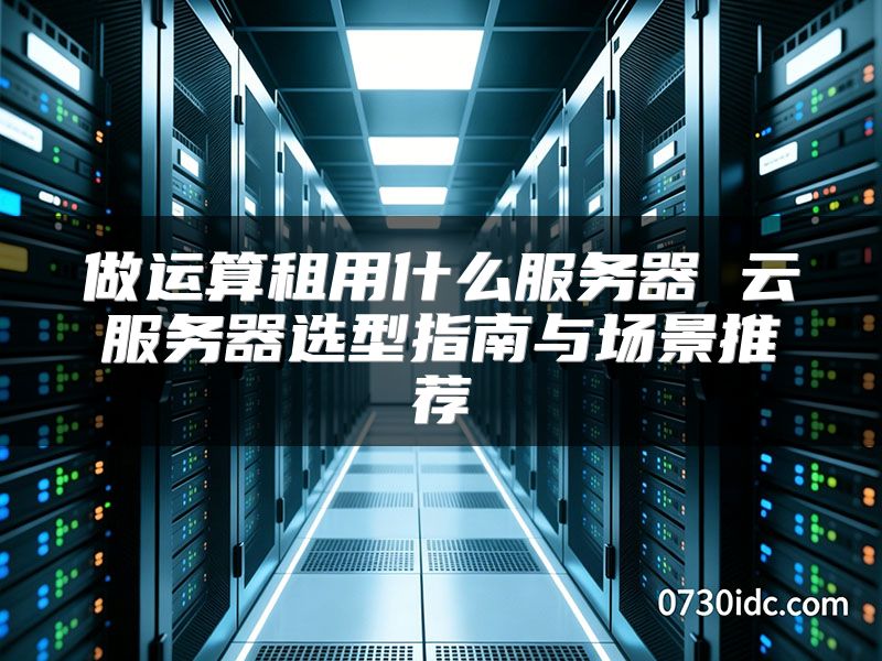 做运算租用什么服务器 云服务器选型指南与场景推荐