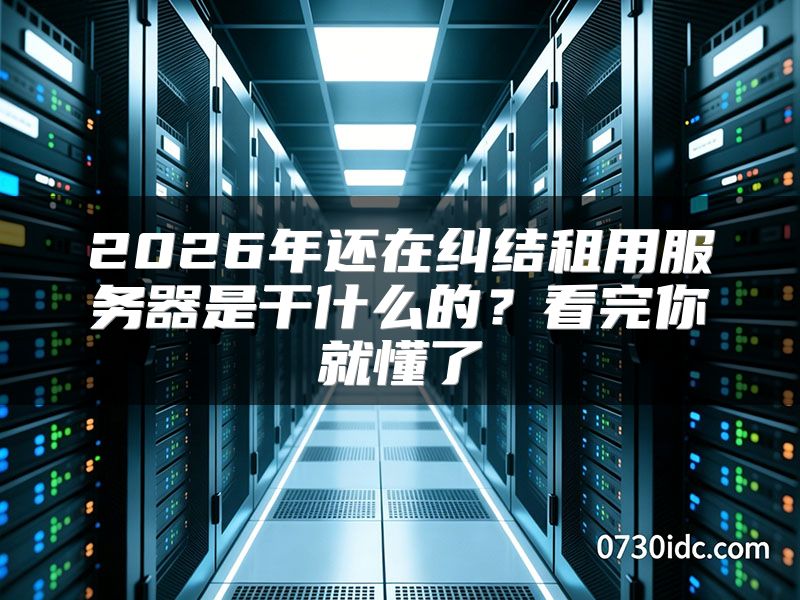 2026年还在纠结租用服务器是干什么的?看完你就懂了