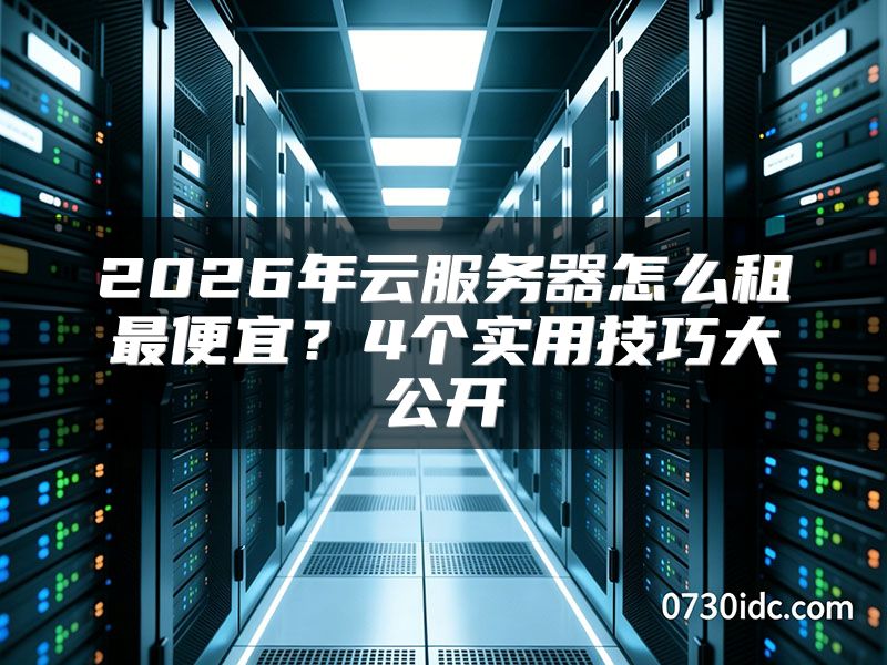 2026年云服务器怎么租最便宜?4个实用技巧大公开