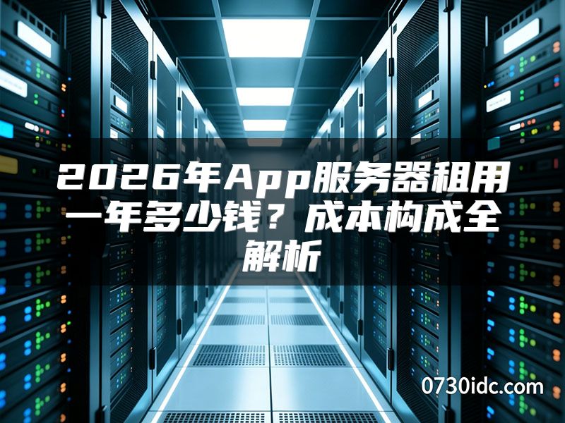 2026年App服务器租用一年多少钱？成本构成全解析