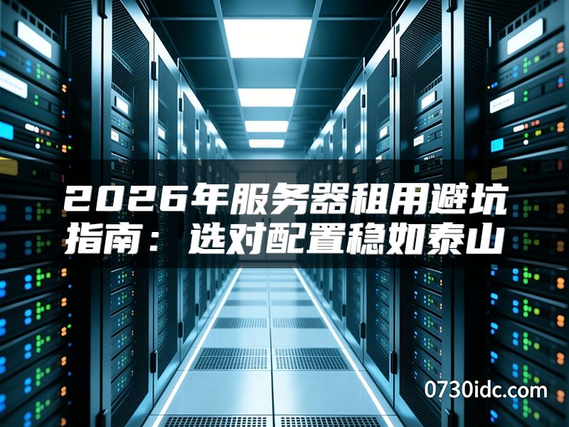 2026年服务器租用避坑指南:选对配置稳如泰山