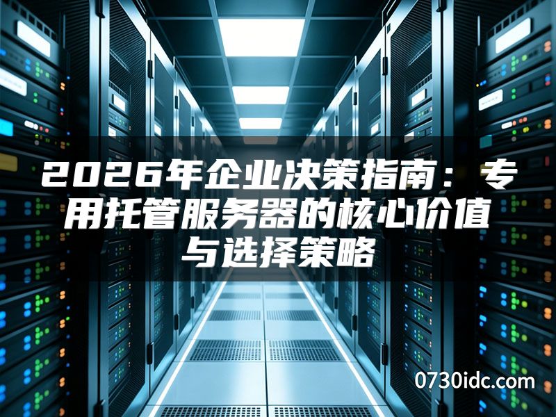 2026年企业决策指南:专用托管服务器的核心价值与选择策略