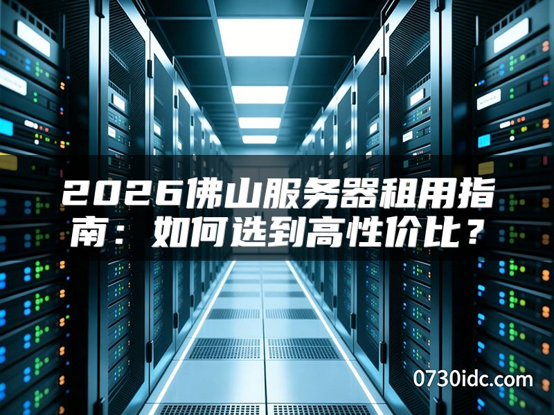 2026佛山服务器租用指南:如何选到高性价比?