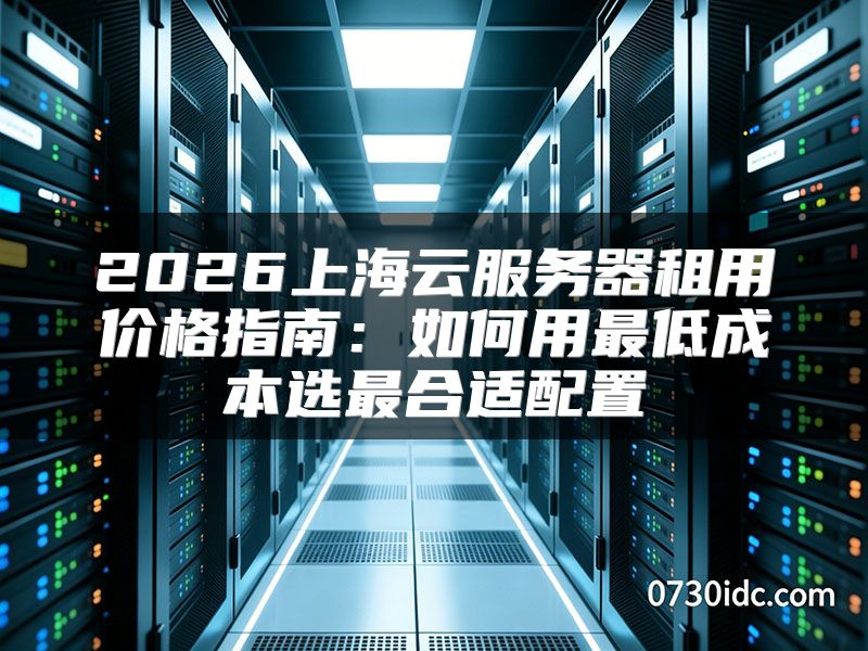 2026上海云服务器租用价格指南：如何用最低成本选最合适配置