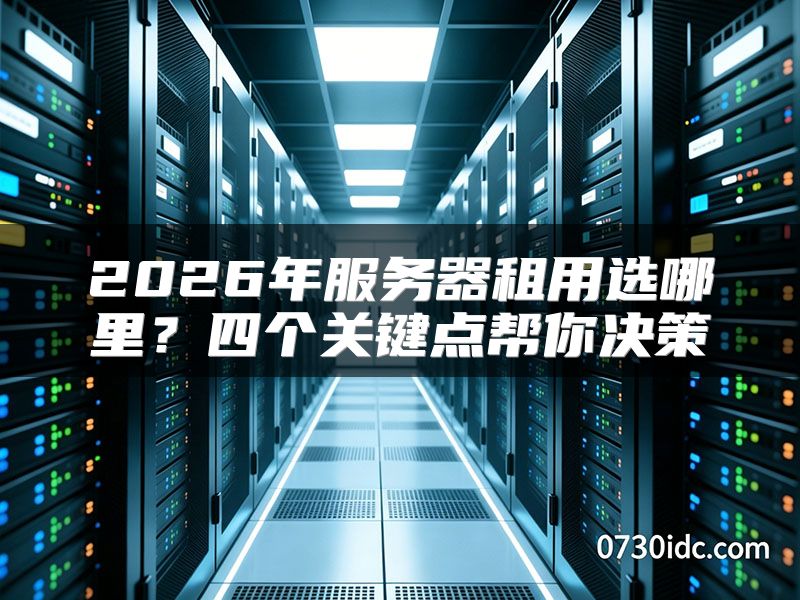 2026年服务器租用选哪里?四个关键点帮你决策