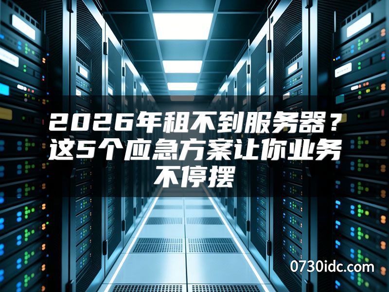 2026年租不到服务器?这5个应急方案让你业务不停摆