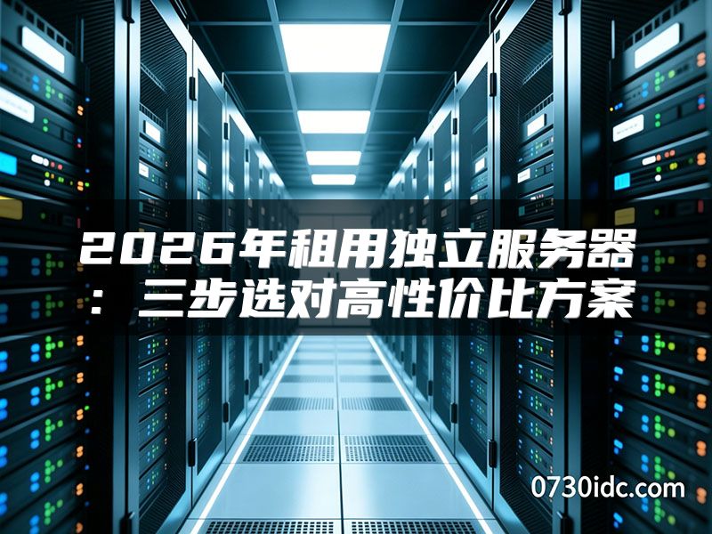 2026年租用独立服务器：三步选对高性价比方案