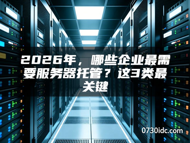 2026年，哪些企业最需要服务器托管？这3类最关键