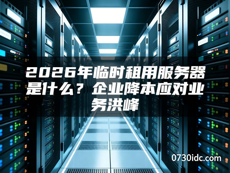 2026年临时租用服务器是什么?企业降本应对业务洪峰
