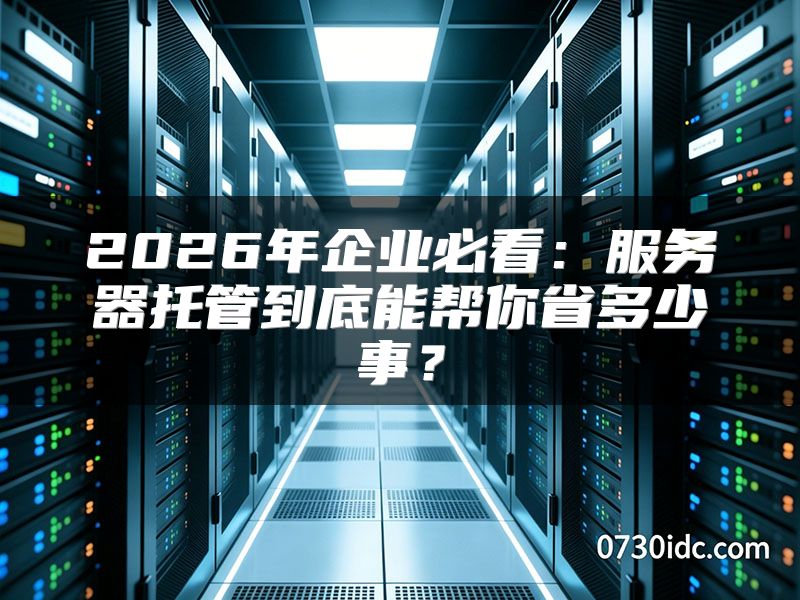 2026年企业必看：服务器托管到底能帮你省多少事？