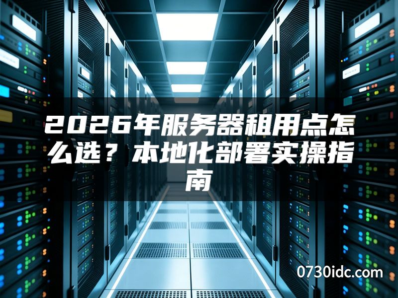 2026年服务器租用点怎么选？本地化部署实操指南