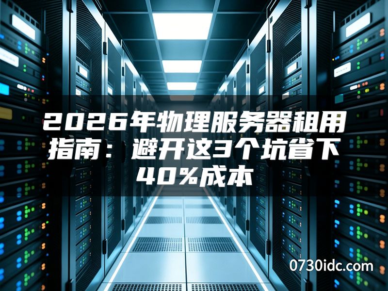 2026年物理服务器租用指南:避开这3个坑省下40%成本