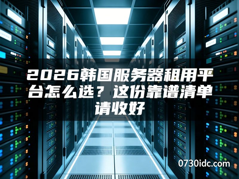2026韩国服务器租用平台怎么选？这份靠谱清单请收好