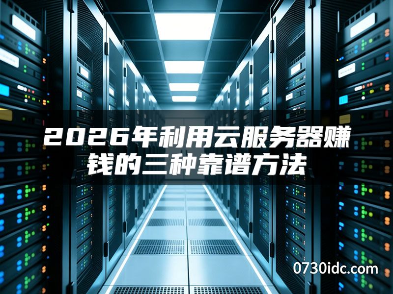 2026年利用云服务器赚钱的三种靠谱方法