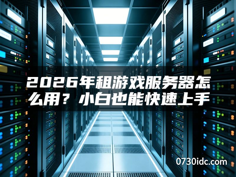 2026年租游戏服务器怎么用?小白也能快速上手