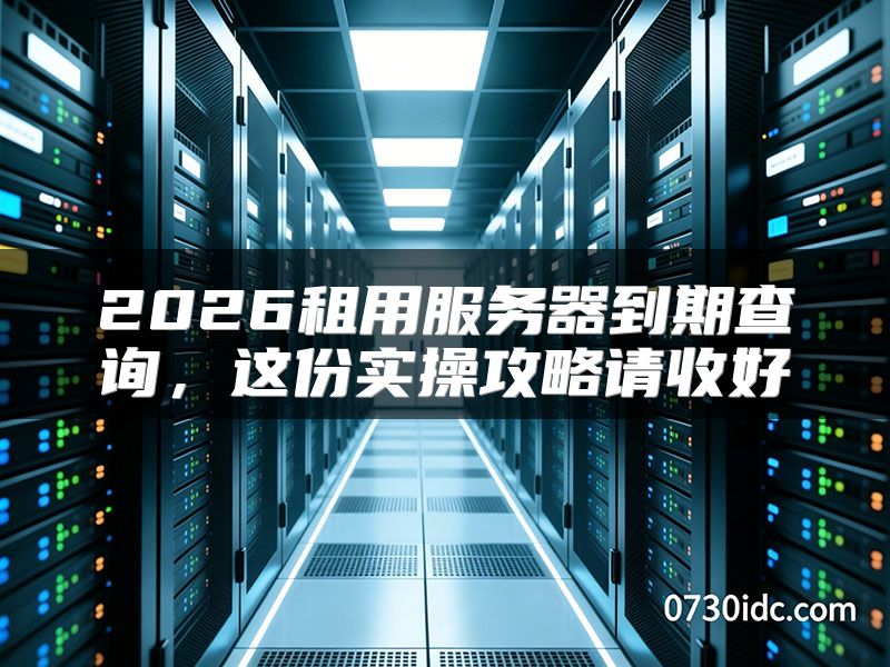 2026租用服务器到期查询，这份实操攻略请收好