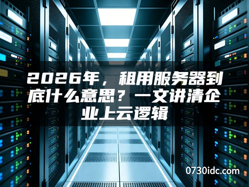 2026年,租用服务器到底什么意思?一文讲清企业上云逻辑
