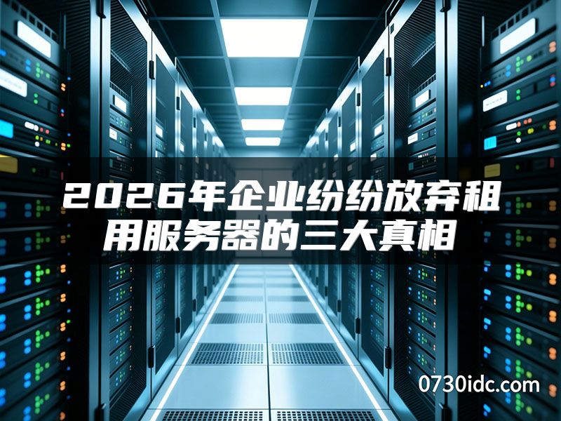 2026年企业纷纷放弃租用服务器的三大真相