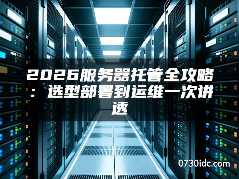 2026服务器托管全攻略:选型部署到运维一次讲透