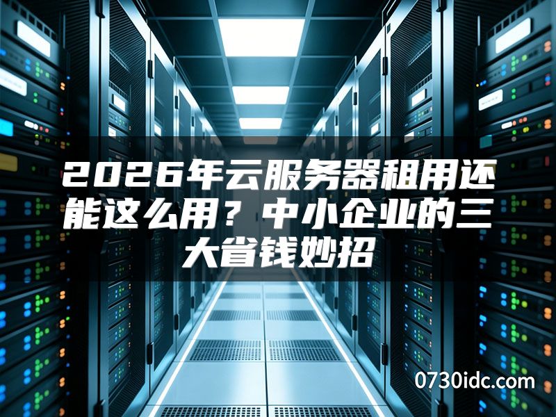 2026年云服务器租用还能这么用？中小企业的三大省钱妙招