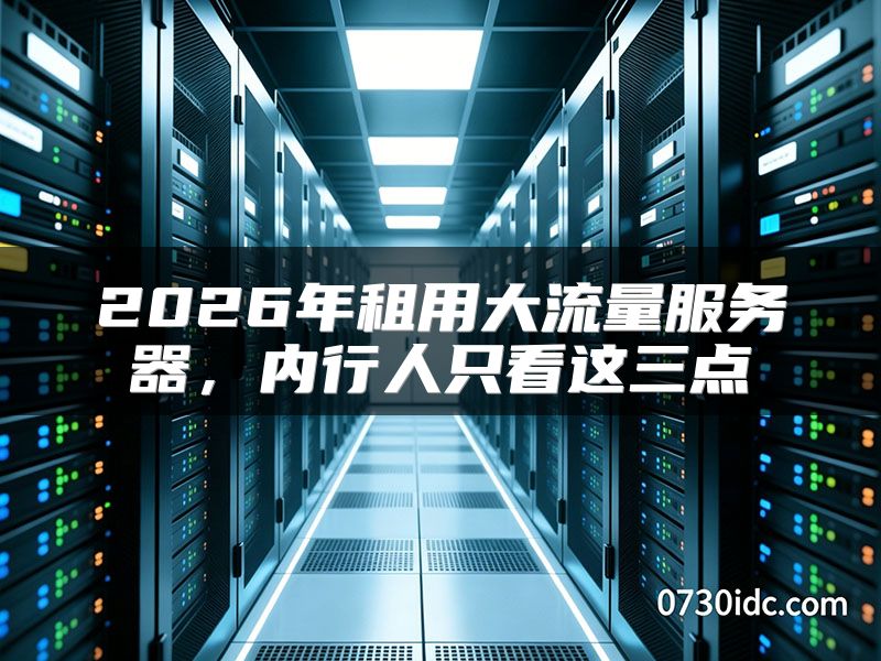 2026年租用大流量服务器,内行人只看这三点