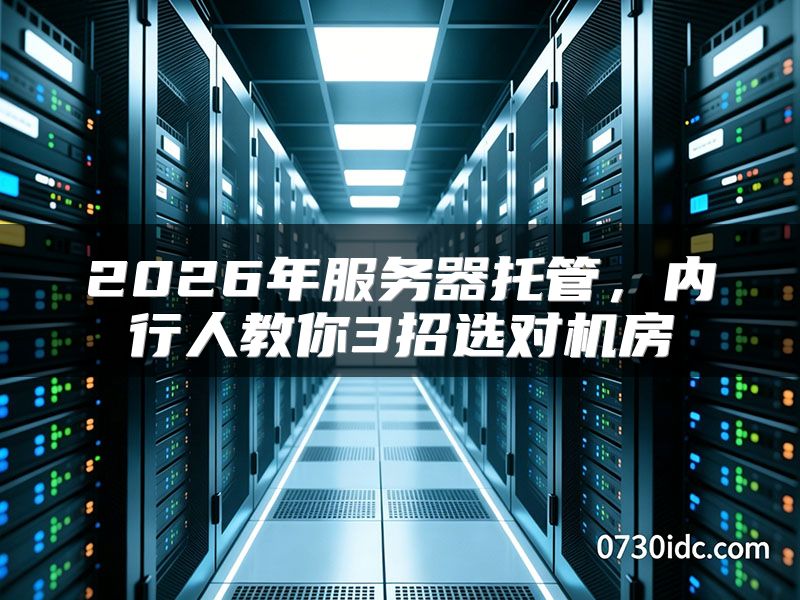 2026年服务器托管,内行人教你3招选对机房