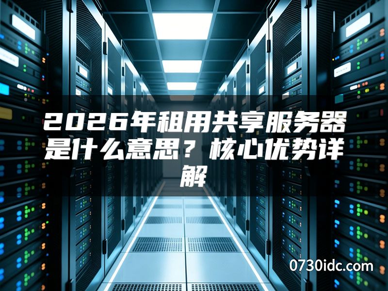 2026年租用共享服务器是什么意思?核心优势详解