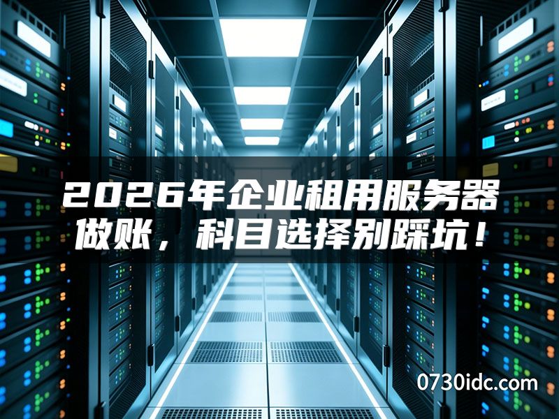 2026年企业租用服务器做账,科目选择别踩坑!