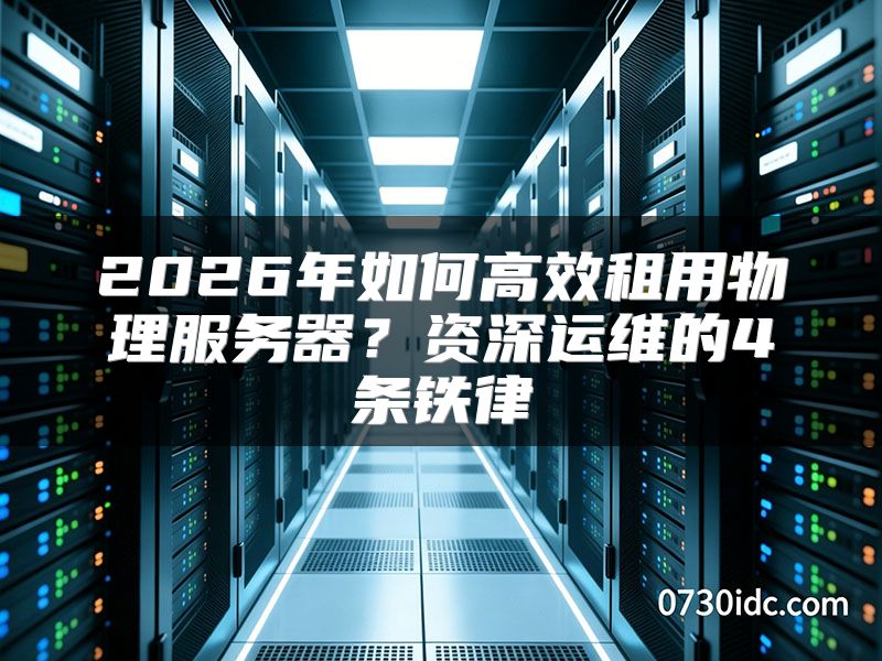 2026年如何高效租用物理服务器?资深运维的4条铁律