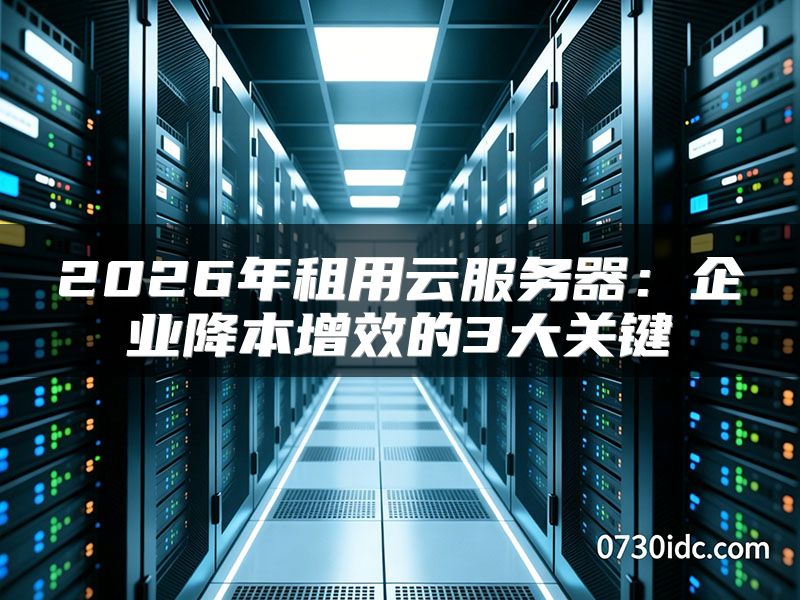 2026年租用云服务器:企业降本增效的3大关键