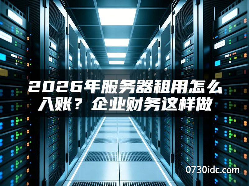 2026年服务器租用怎么入账?企业财务这样做