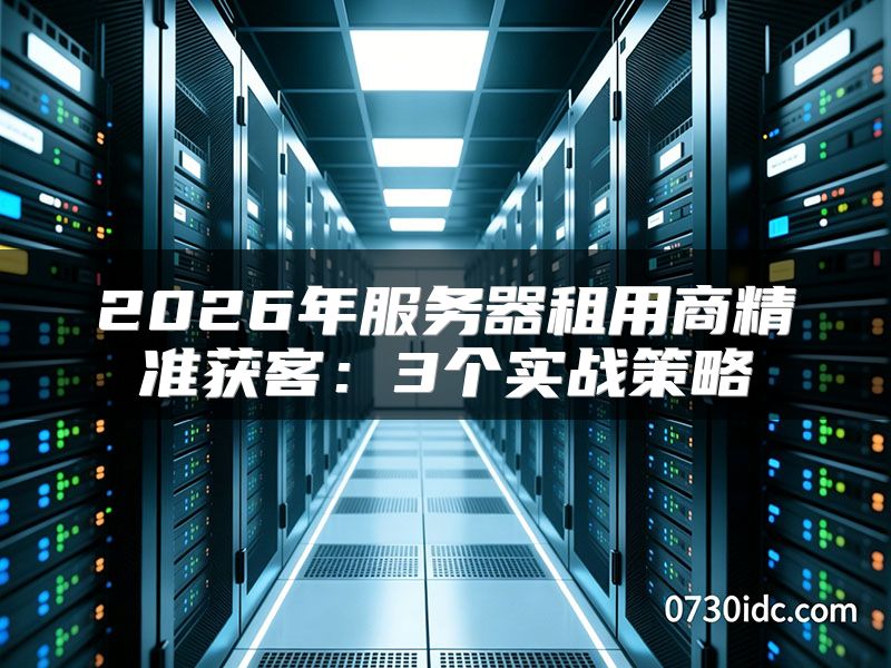 2026年服务器租用商精准获客：3个实战策略