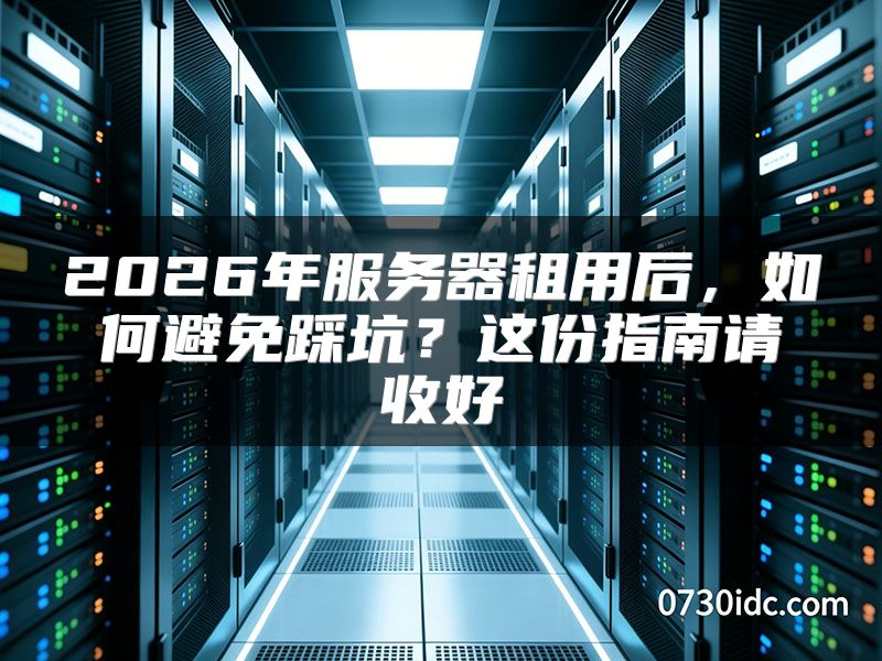 2026年服务器租用后,如何避免踩坑?这份指南请收好