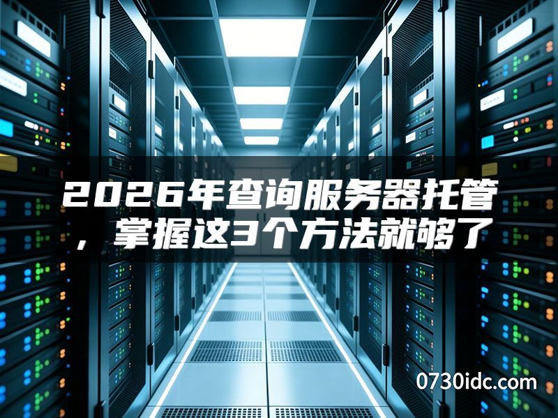 2026年查询服务器托管,掌握这3个方法就够了
