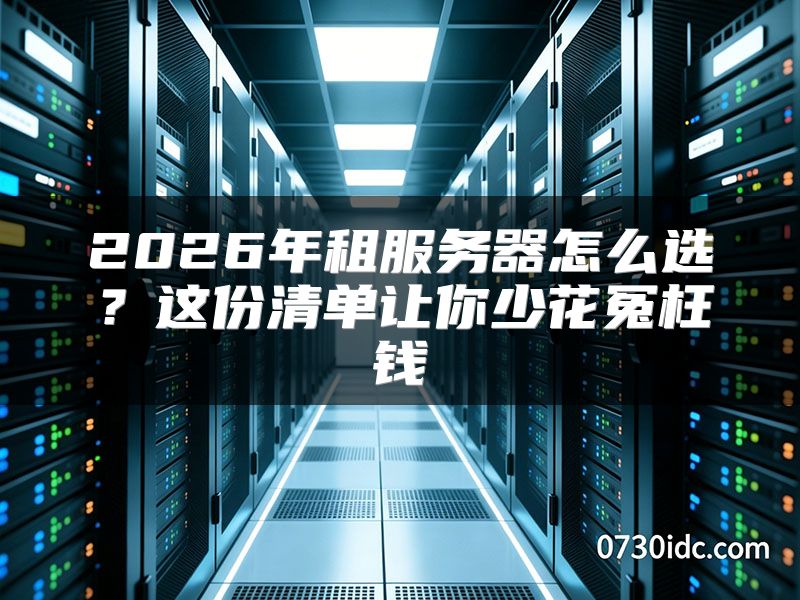 2026年租服务器怎么选?这份清单让你少花冤枉钱