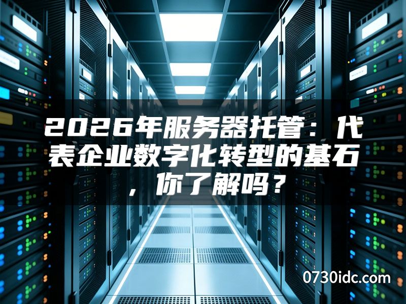 2026年服务器托管:代表企业数字化转型的基石,你了解吗?