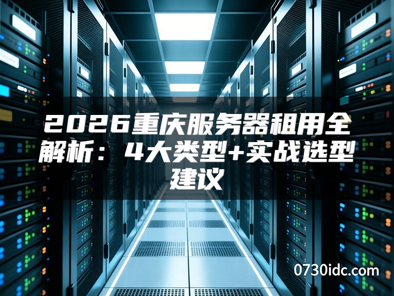 2026重庆服务器租用全解析:4大类型+实战选型建议