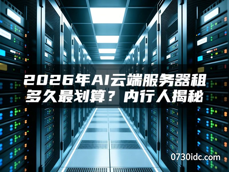 2026年AI云端服务器租多久最划算?内行人揭秘