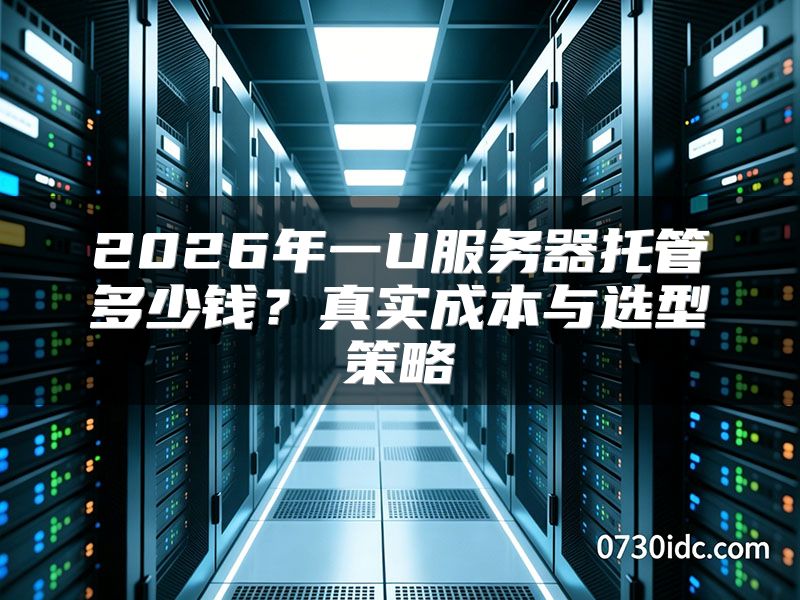 2026年一U服务器托管多少钱?真实成本与选型策略