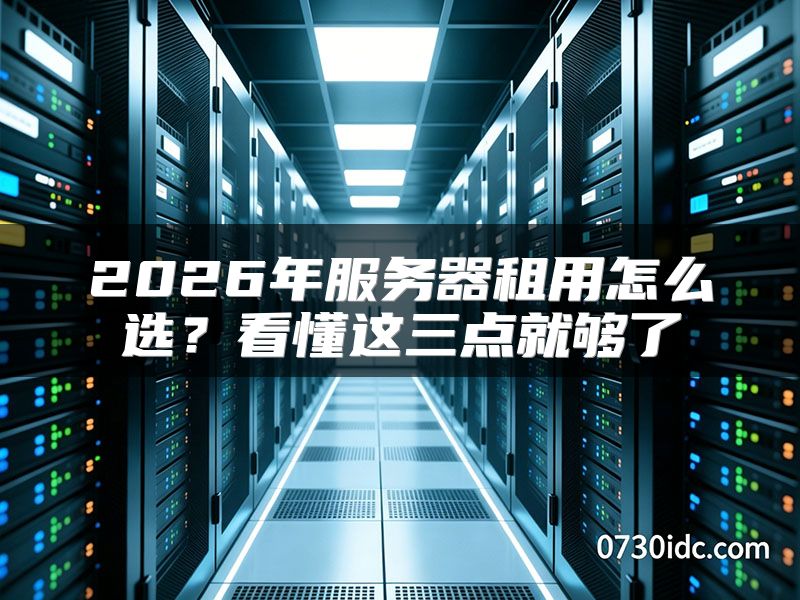 2026年服务器租用怎么选?看懂这三点就够了