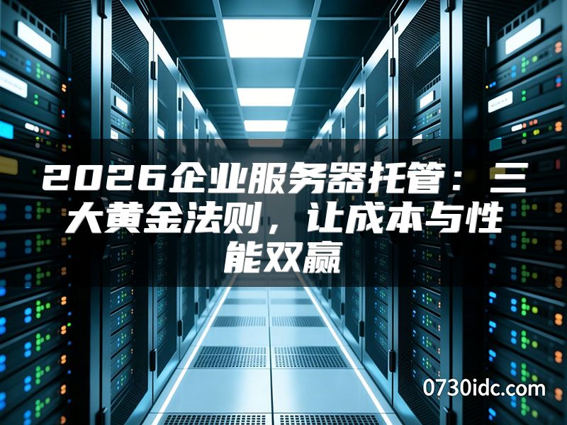 2026企业服务器托管：三大黄金法则，让成本与性能双赢