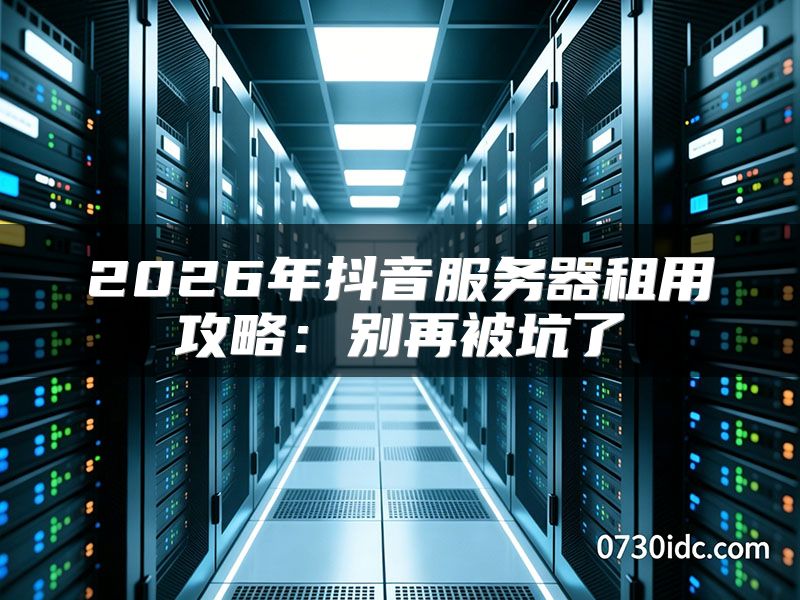 2026年抖音服务器租用攻略:别再被坑了