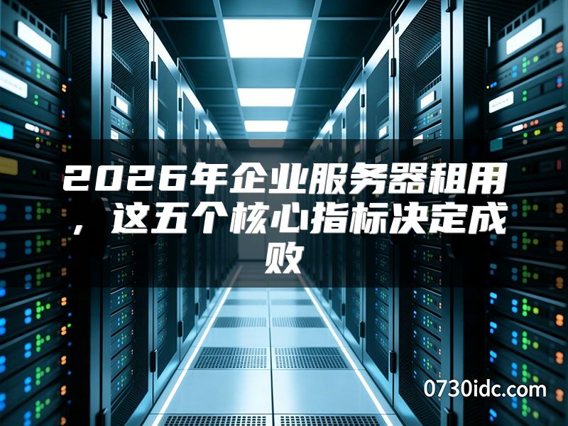 2026年企业服务器租用,这五个核心指标决定成败