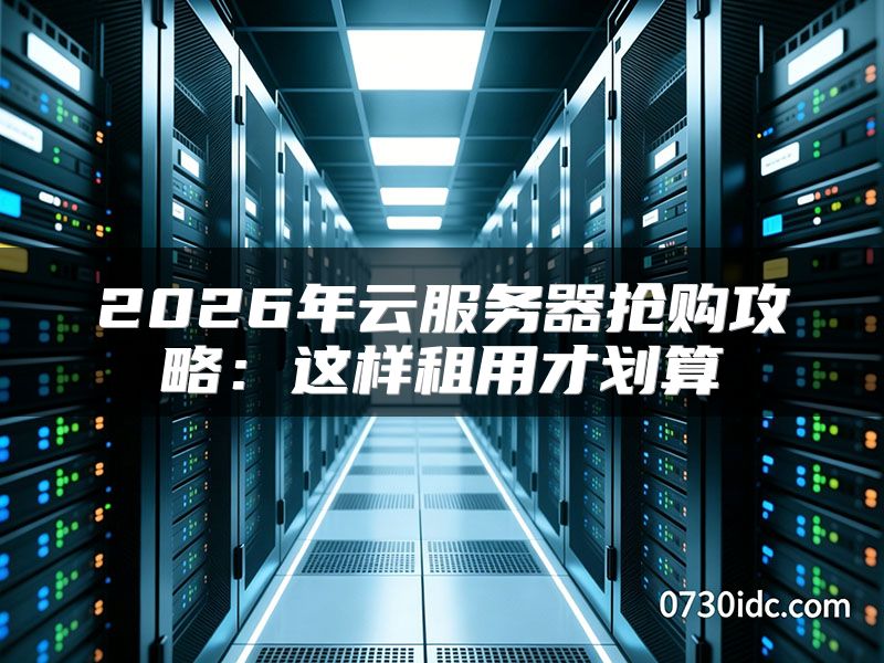 2026年云服务器抢购攻略：这样租用才划算