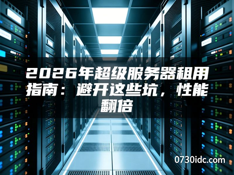 2026年超级服务器租用指南:避开这些坑,性能翻倍